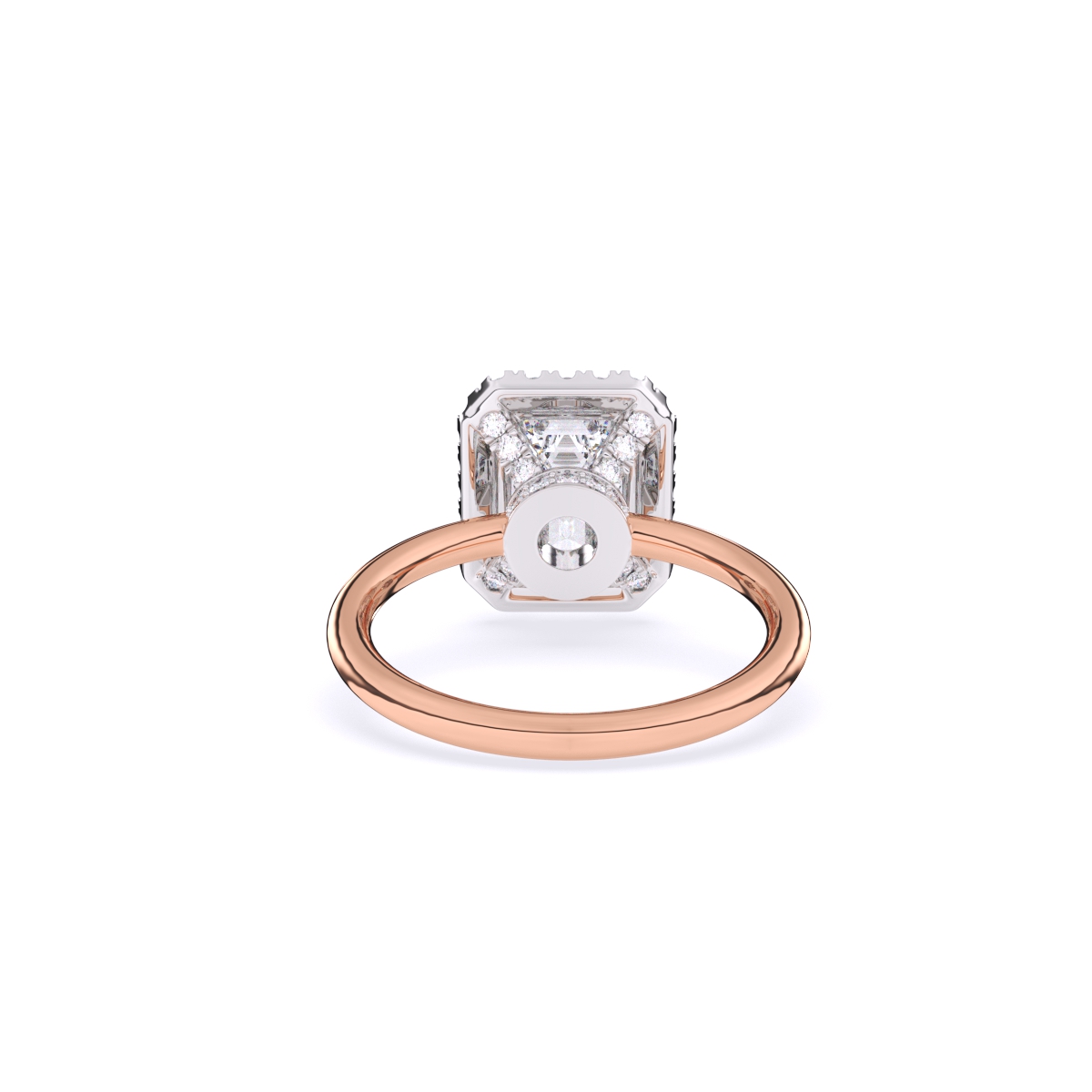 Emerald Halo Solitaire Diamond Ring